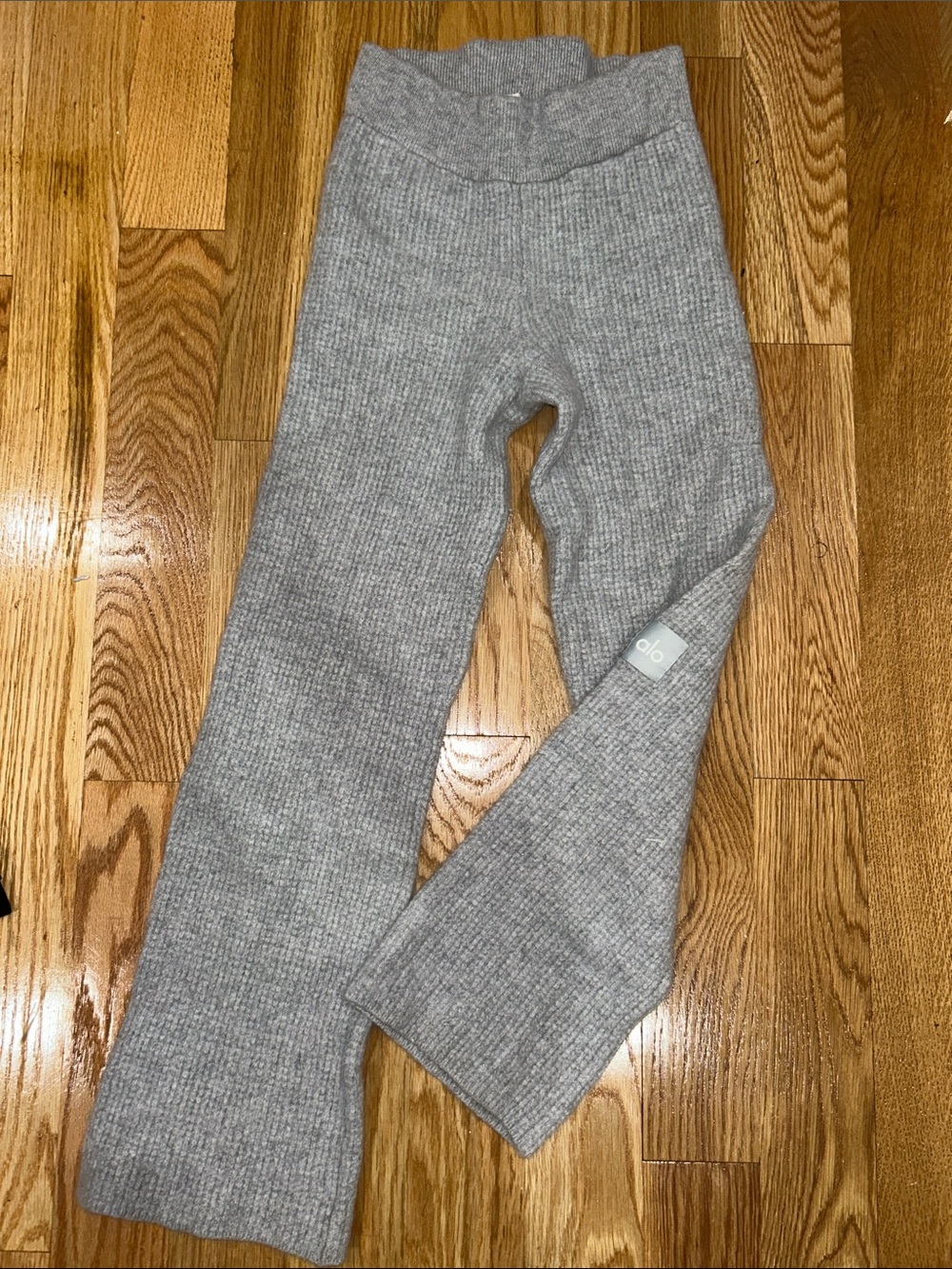 ALO Yoga Cashmere collection Gray Knit Flare Pants